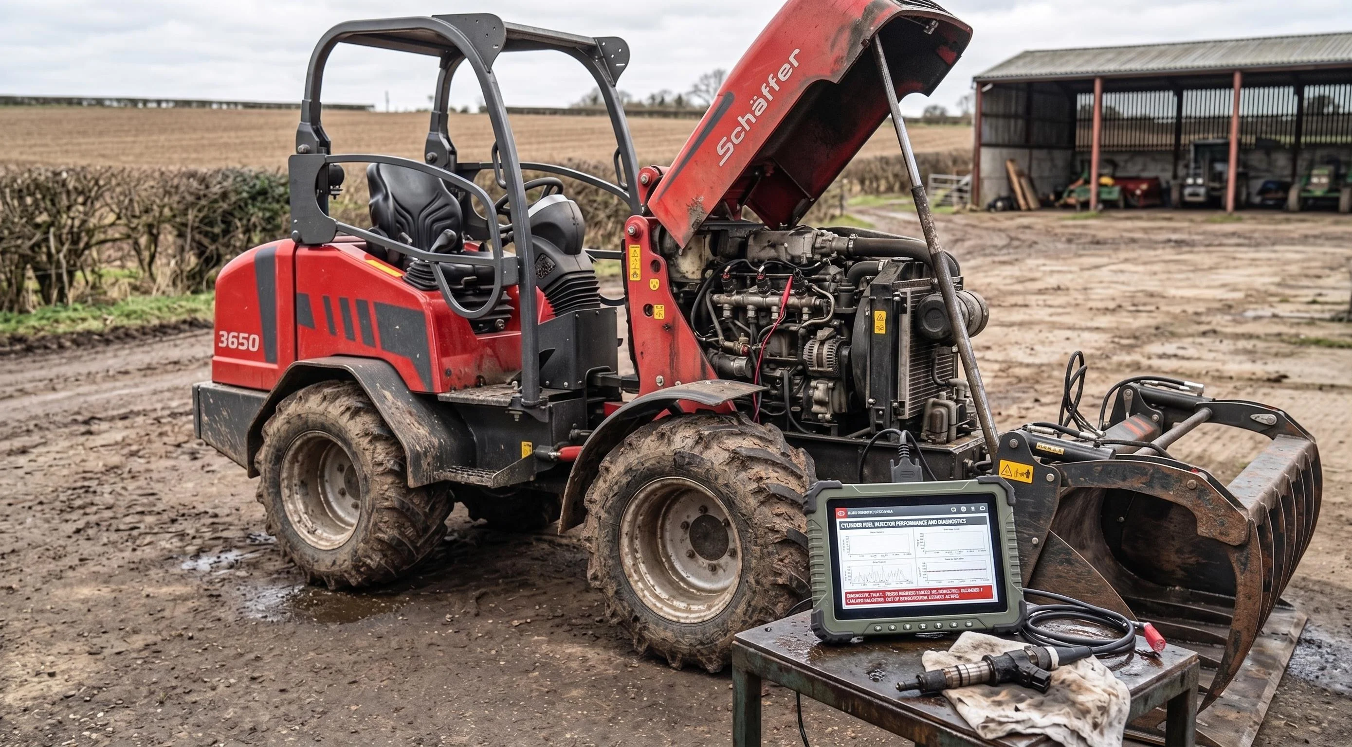 Articulated Loader diesel fuel injector diagnostics and restoration